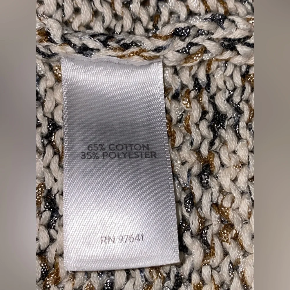 J. Jill Chunky‎ Knit Sweater Women M Open Weave Pullover Grannycore